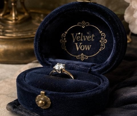 Classic Velvet Ring Box with custom branding