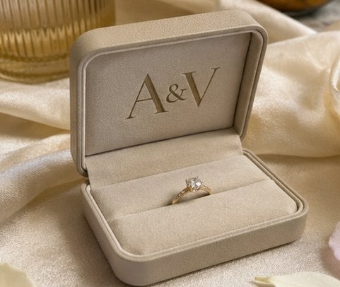 Leatherette Ring Box with custom branding