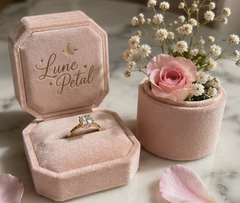 Ring Box + Bouquet Holder Set with custom branding
